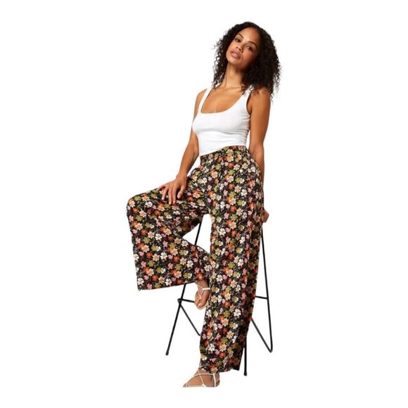 Traffic People High Waist Floral Margot Wide Leg Trousers women's sz S - Picture 4 of 14